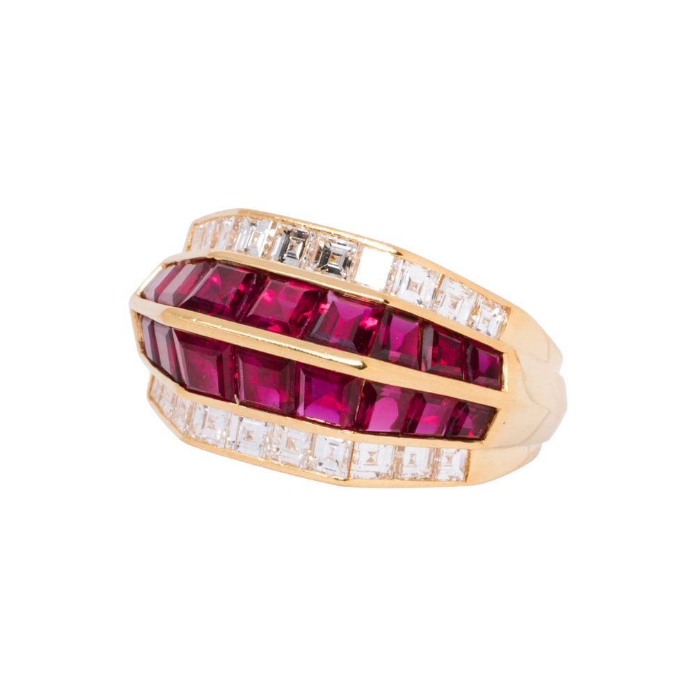 A ruby, diamond and 18k gold ring - 2