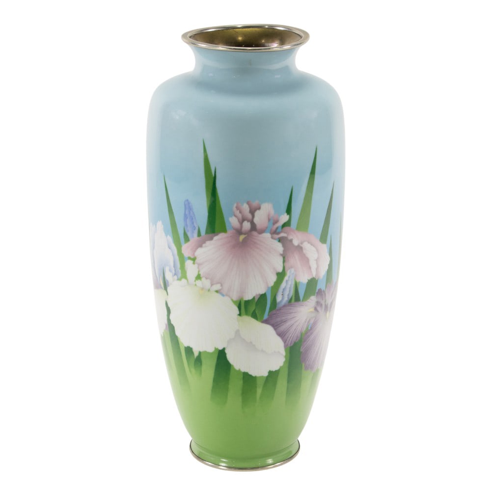 A Japanese cloisonne enamel and mussen vase by Gonda (1 of 3)