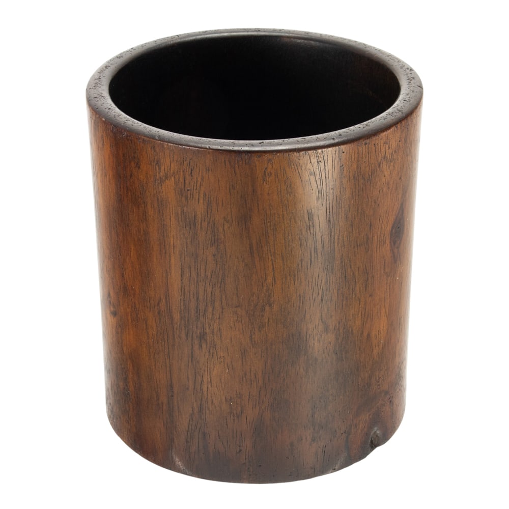 A Chinese huanghuali brush pot: A Chinese huanghuali brush pot. 19th century, 5.25" high.