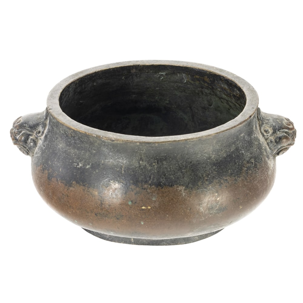 A Chinese bronze bombe form censer (1 of 4)