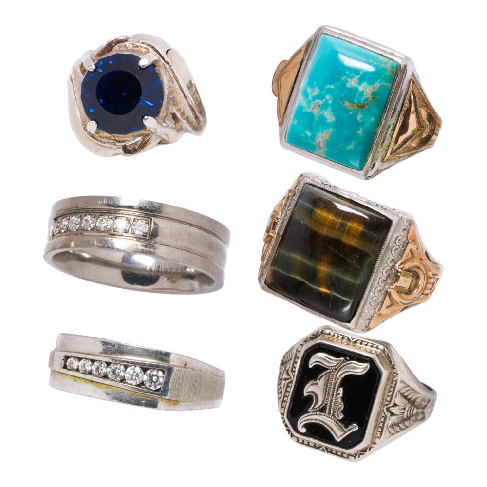 Six vintage mens rings (1 of 1)