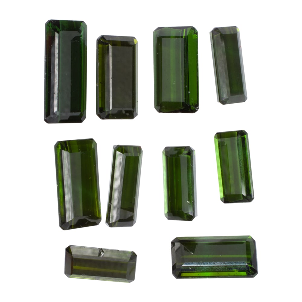 A group of ten unmounted tourmalines: A group of ten unmounted tourmalines of varying sizes; weighing in total approximately 59.67 carats