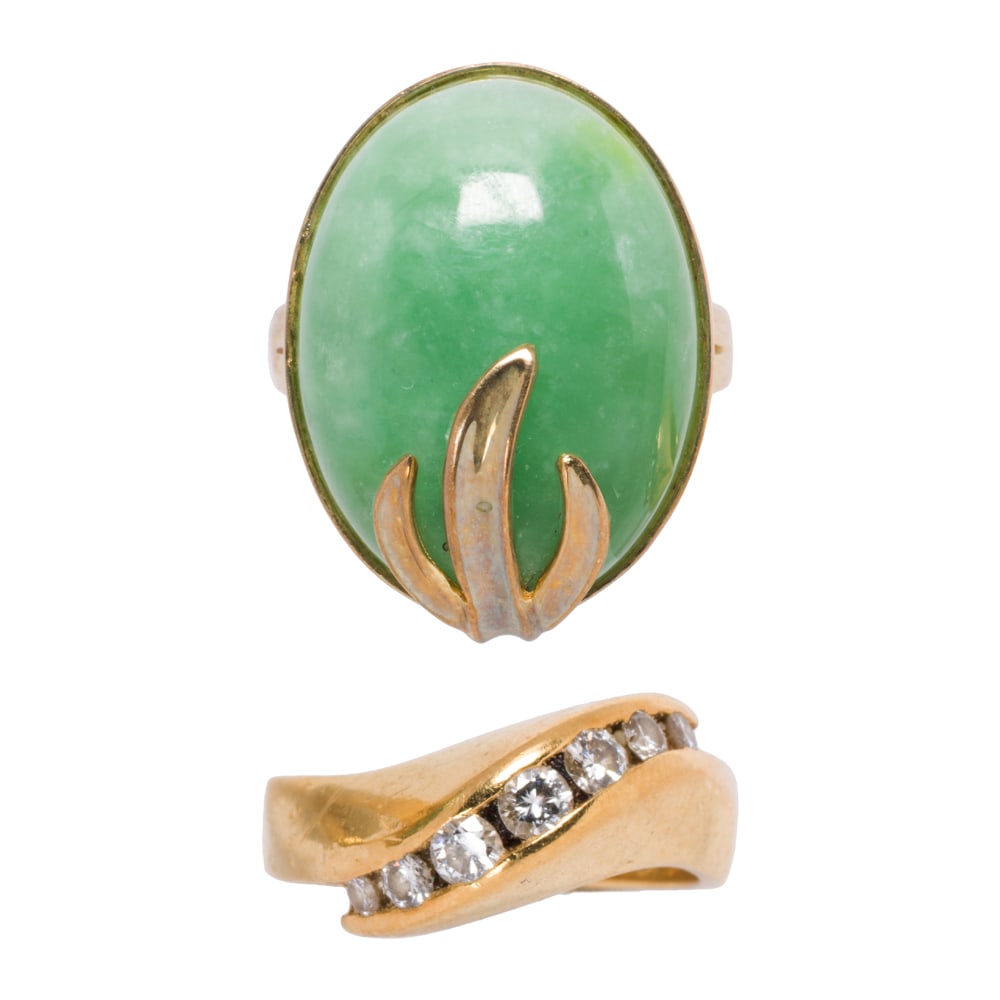 Two gem-set and gold rings (1 of 2)