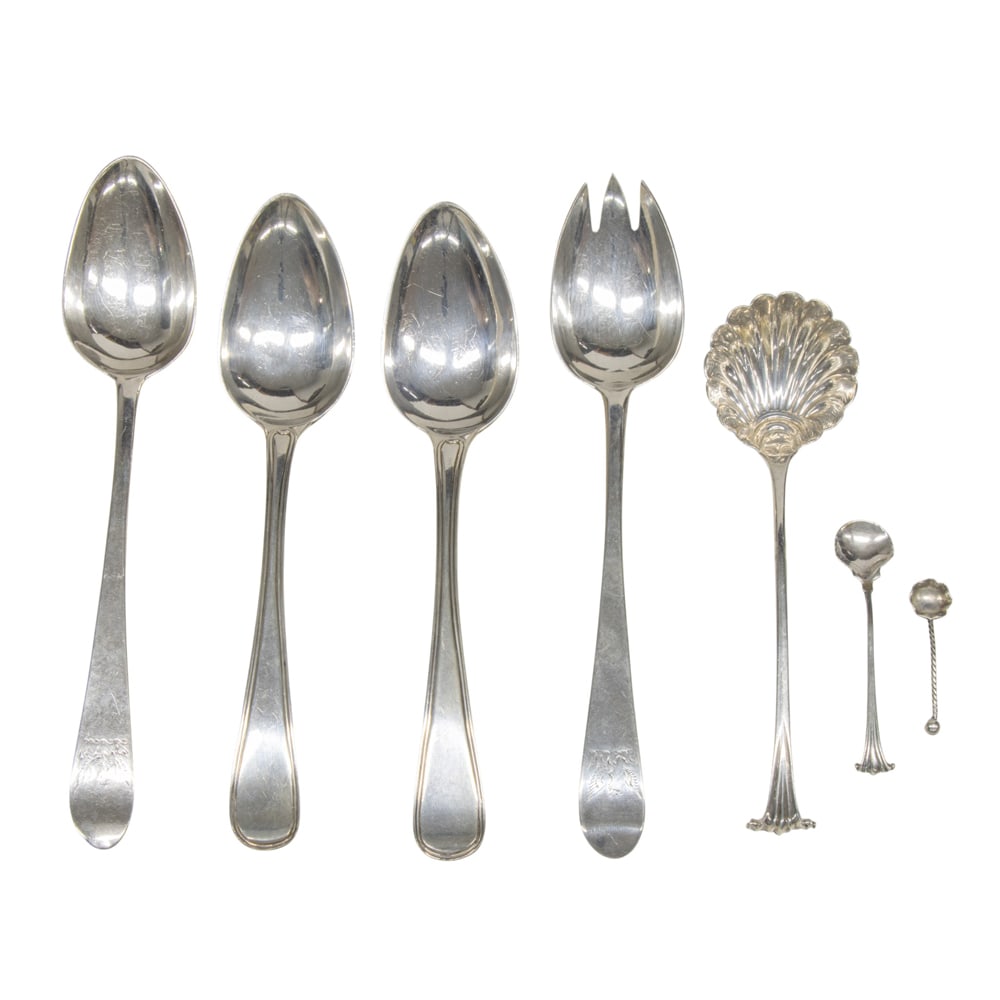 A group of antique English and Irish flatware (1 of 2)