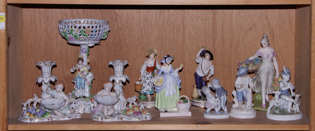 A group of porcelain figures including Dresden (1 of 1)