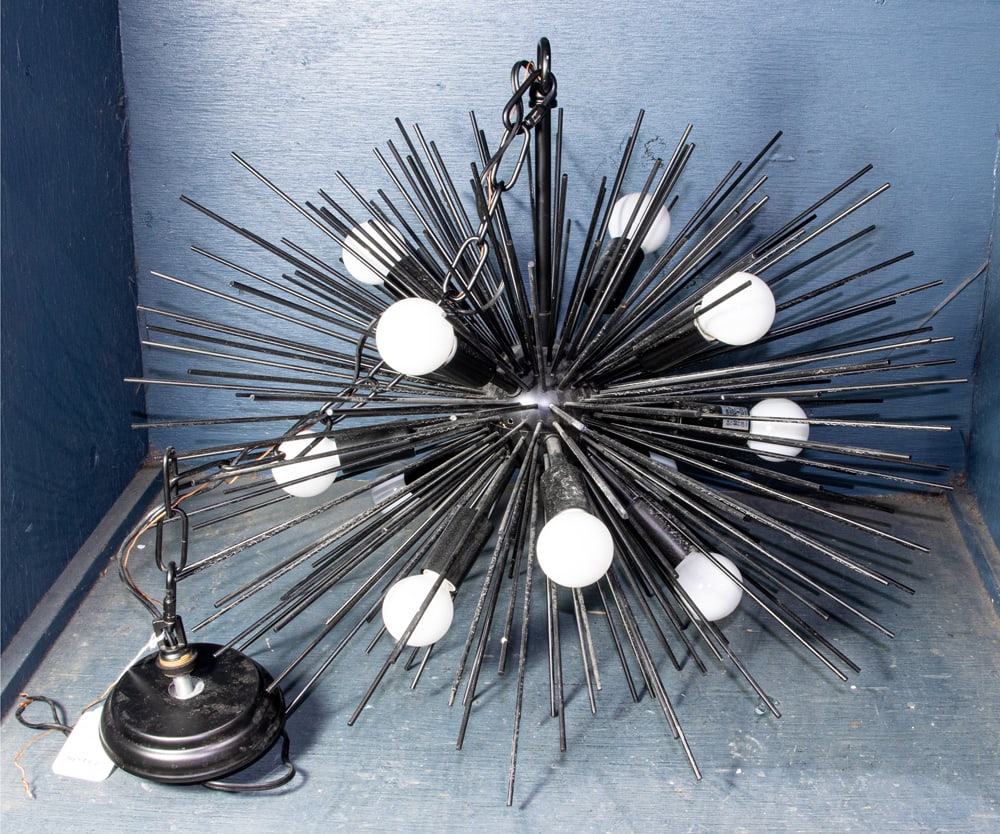 A contemporary urchin style semi-flush mount chandelier (1 of 1)