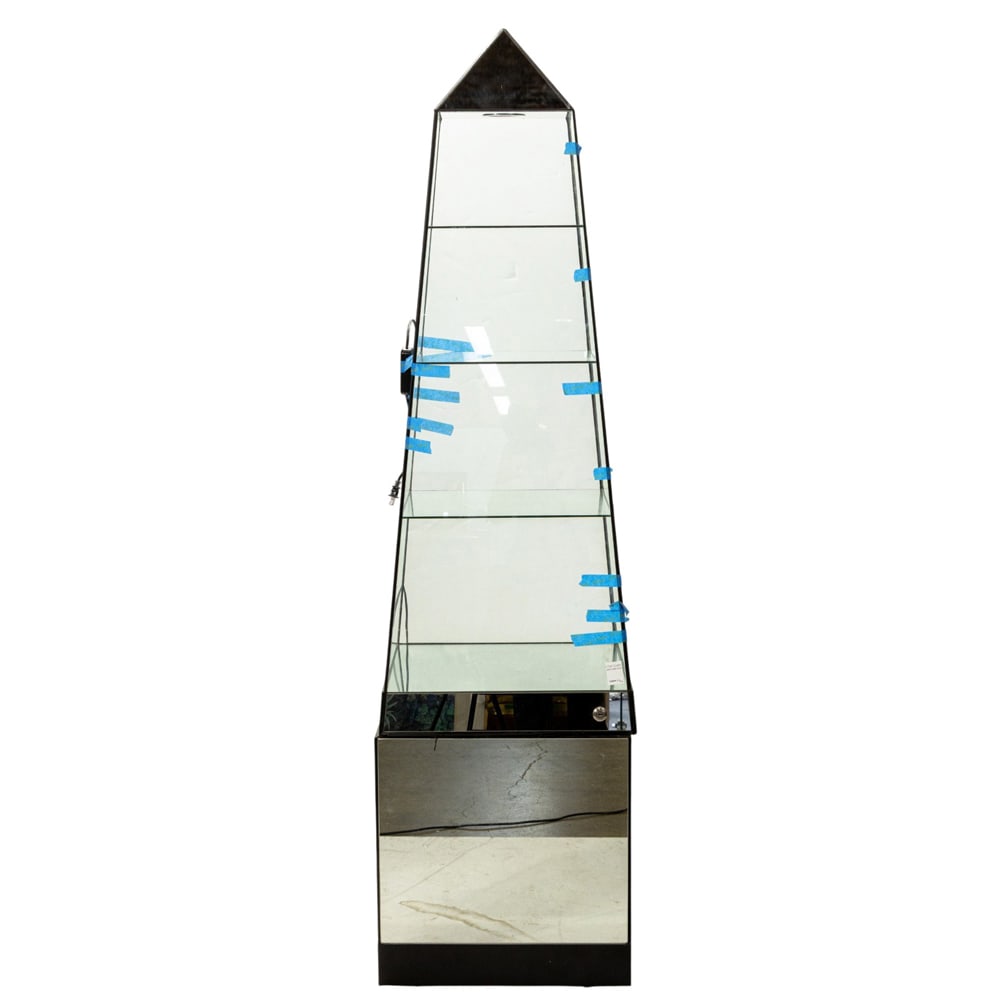 A large glass obelisk illuminated display cabinet (1 of 1)