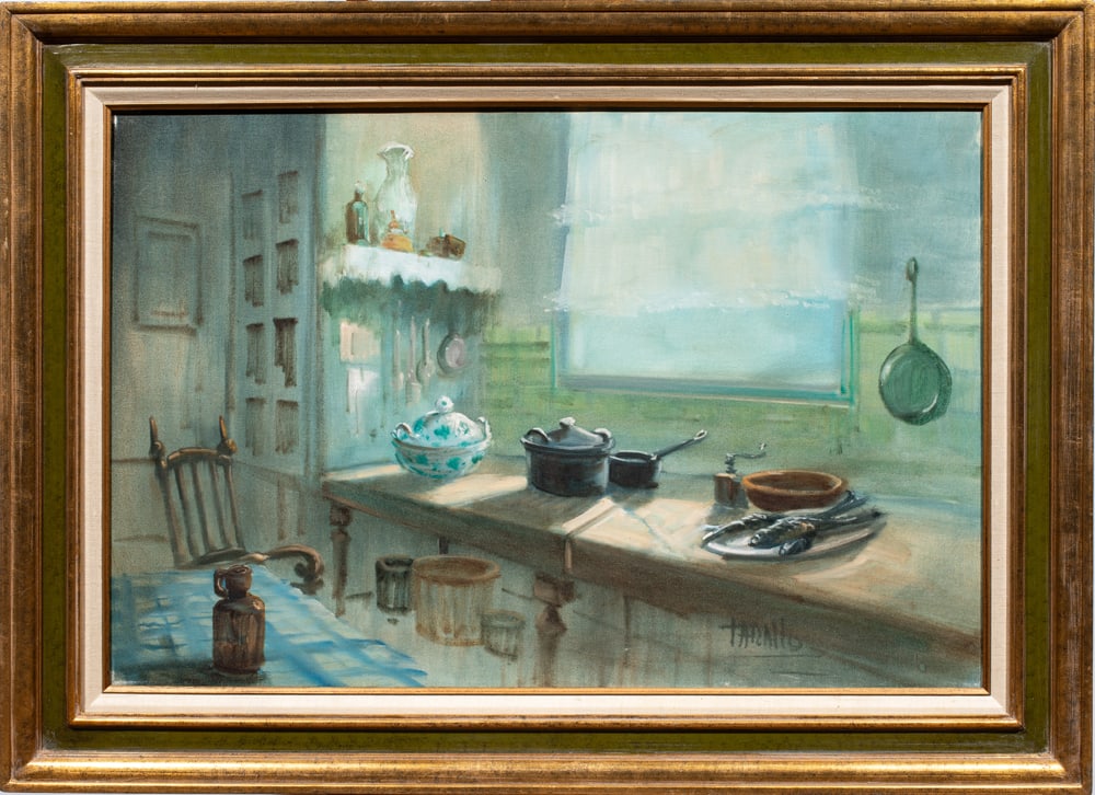 Painting, Jorge Tarallo: Jorge Tarallo (American/Uruguayan, b. 1951), Still Life, oil on canvas, signed lower right, canvas: 24"h x 36"w, overall (with frame): 32"h x 44"w