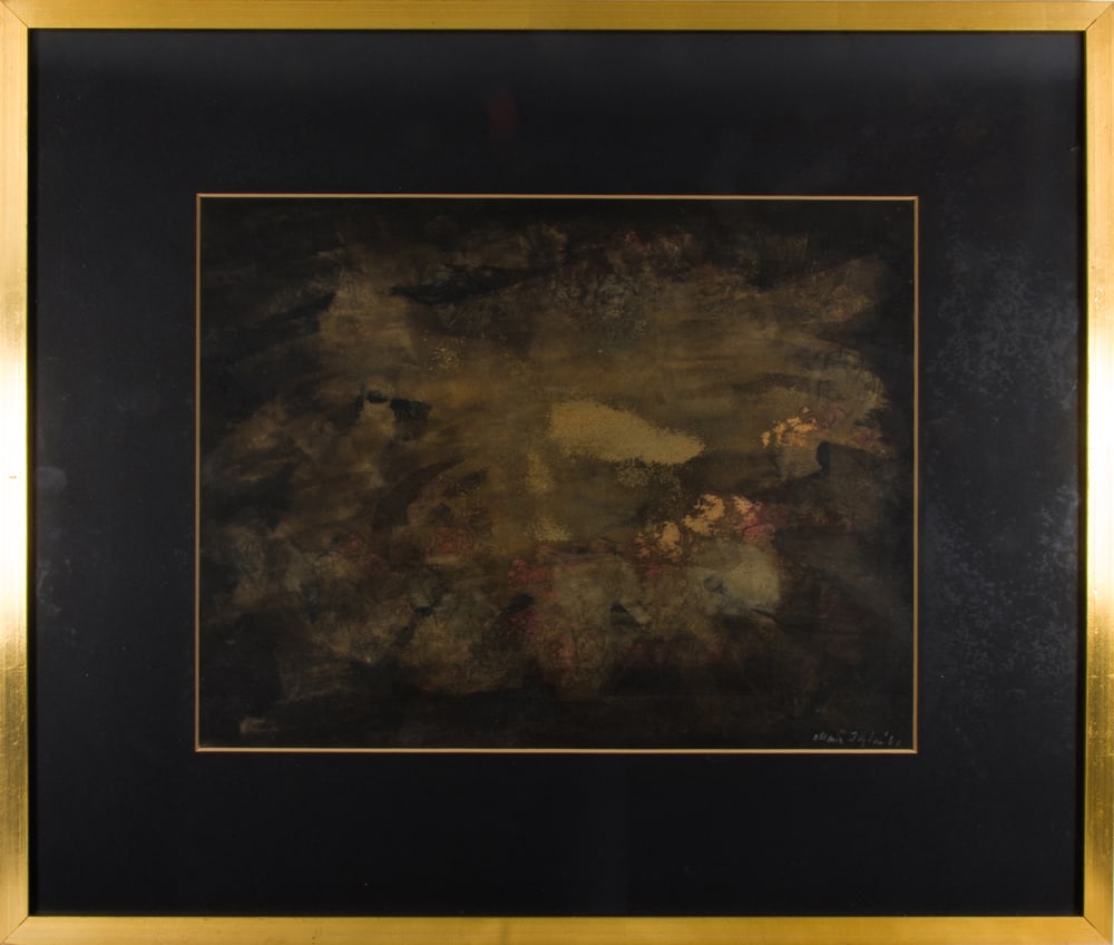 Watercolor, Marie Taylor: Marie Taylor (American, 1904-1999), Untitled (Abstract), 1960, watercolor, signed and dated lower right, overall (with frame): 16.5"h x 19.5"w