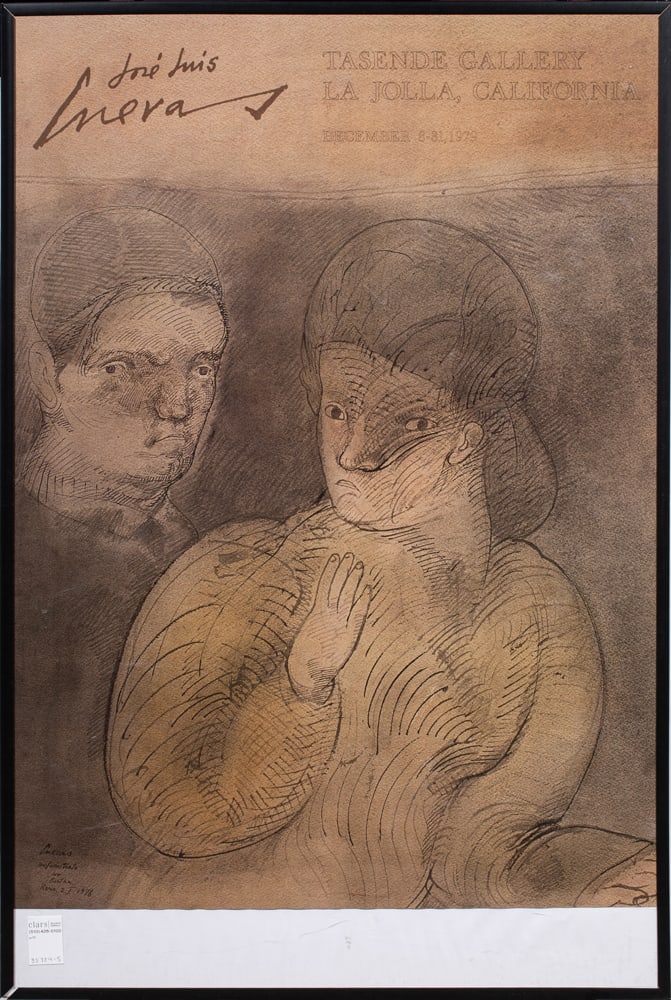 Poster, Jose Luis Cuevas: Jose Luis Cuevas (Mexican, 1934-2017), Tasende Gallery, La Jolla, California Exhibition Poster, 1979, offset print, overall (with frame): 36.5"h x 24"w