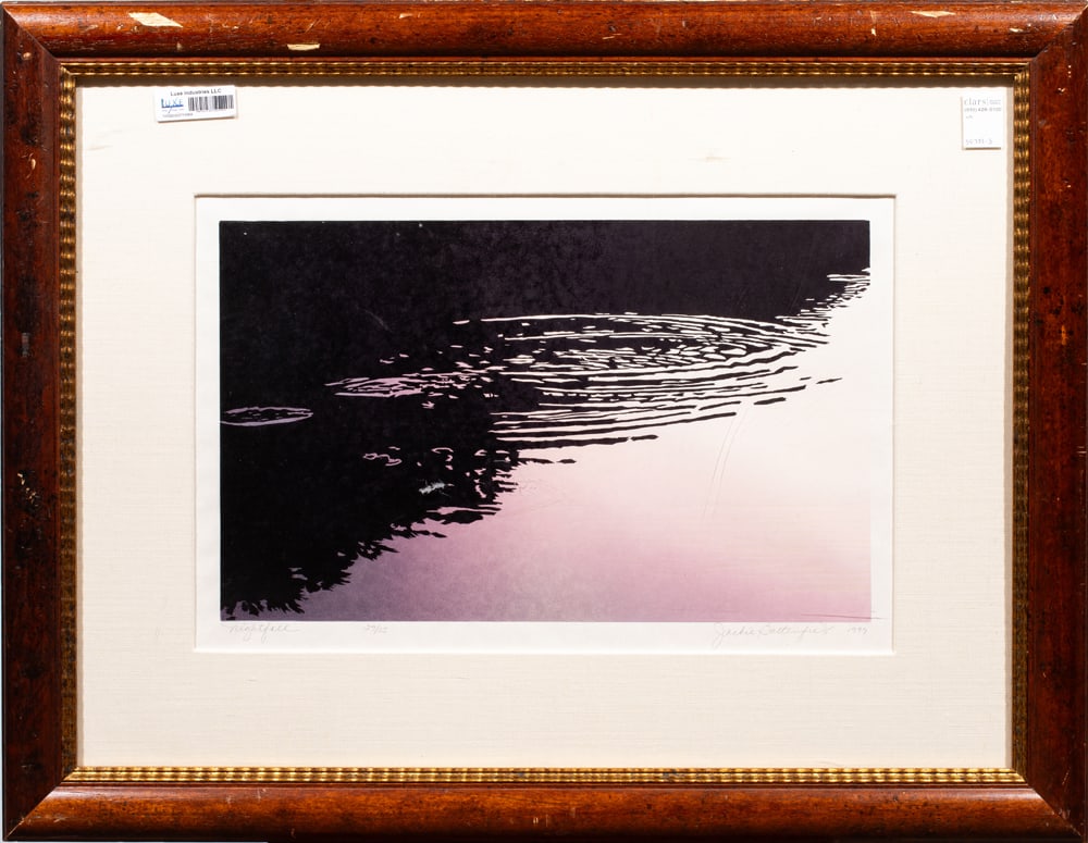 Print, Jackie Battenfield: Jackie Battenfield (American, b. 1950), "Nightfall," 1999, aquatint, pencil signed and dated lower right, titled lower left, edition 29/35, overall (with frame): 27.5"h x 35.5"w