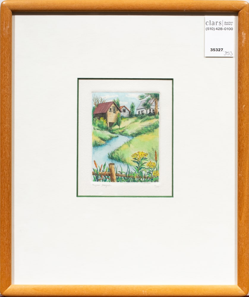 Print, Mayumi Sakaguchi: Mayumi Sakaguchi (Japanese, 20th century), Untitled, etching, pencil signed lower left, edition 4/10, overall (with frame): 13"h x 10.5"w