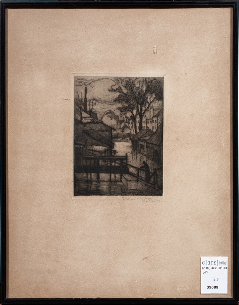 Print, Jerome S. Blum: Jerome S. Blum (American, 1884-1956), "Chartres," 1911, etching, pencil signed, titled, and dated lower right, overall (with frame): 14.25"h x 11.25"w