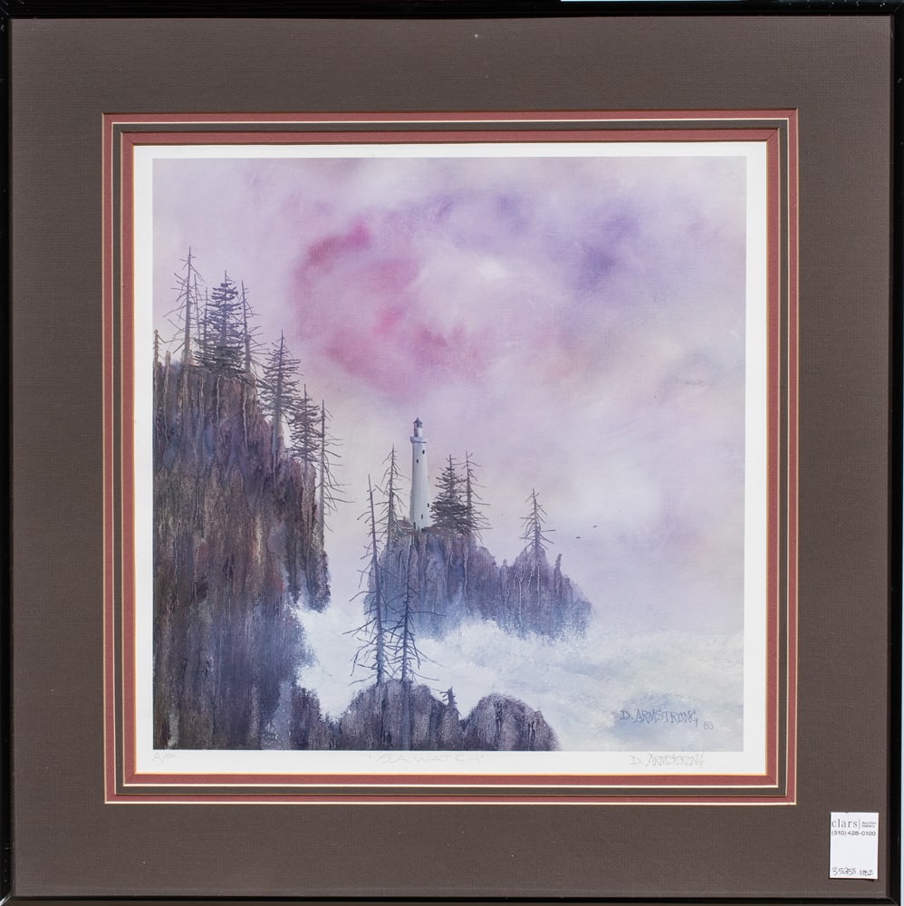 Print, D. Armstrong: D. Armstrong (American, 20th century), "Sea Watch," offset print, pencil signed lower right, edition AP, overall (with frame): 24"h x 24"w
