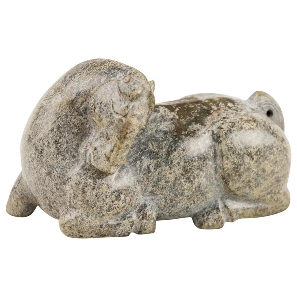 A Chinese jade carving of a recumbent horse (1 of 1)