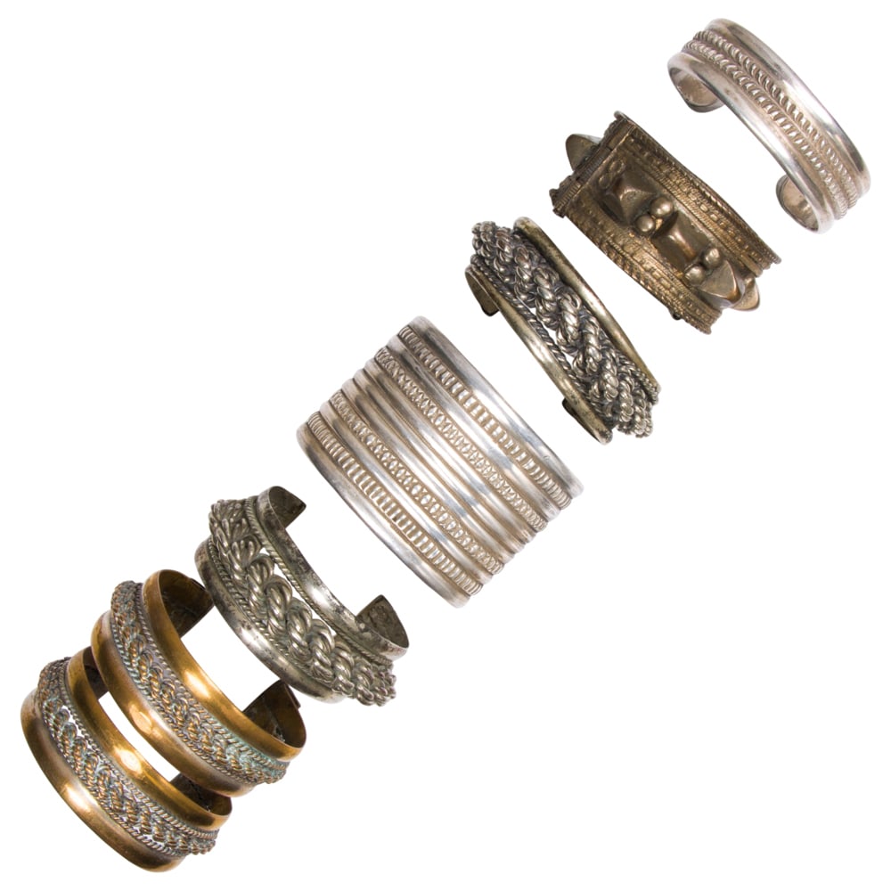 (lot of 7) Chinese silver and metal bracelets (1 of 1)