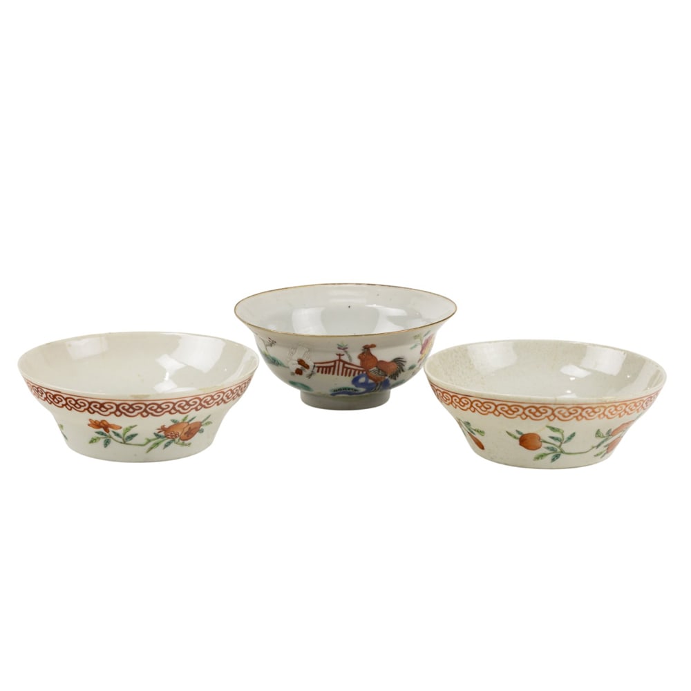 (lot of 3) Chinese famille rose bowls (1 of 2)