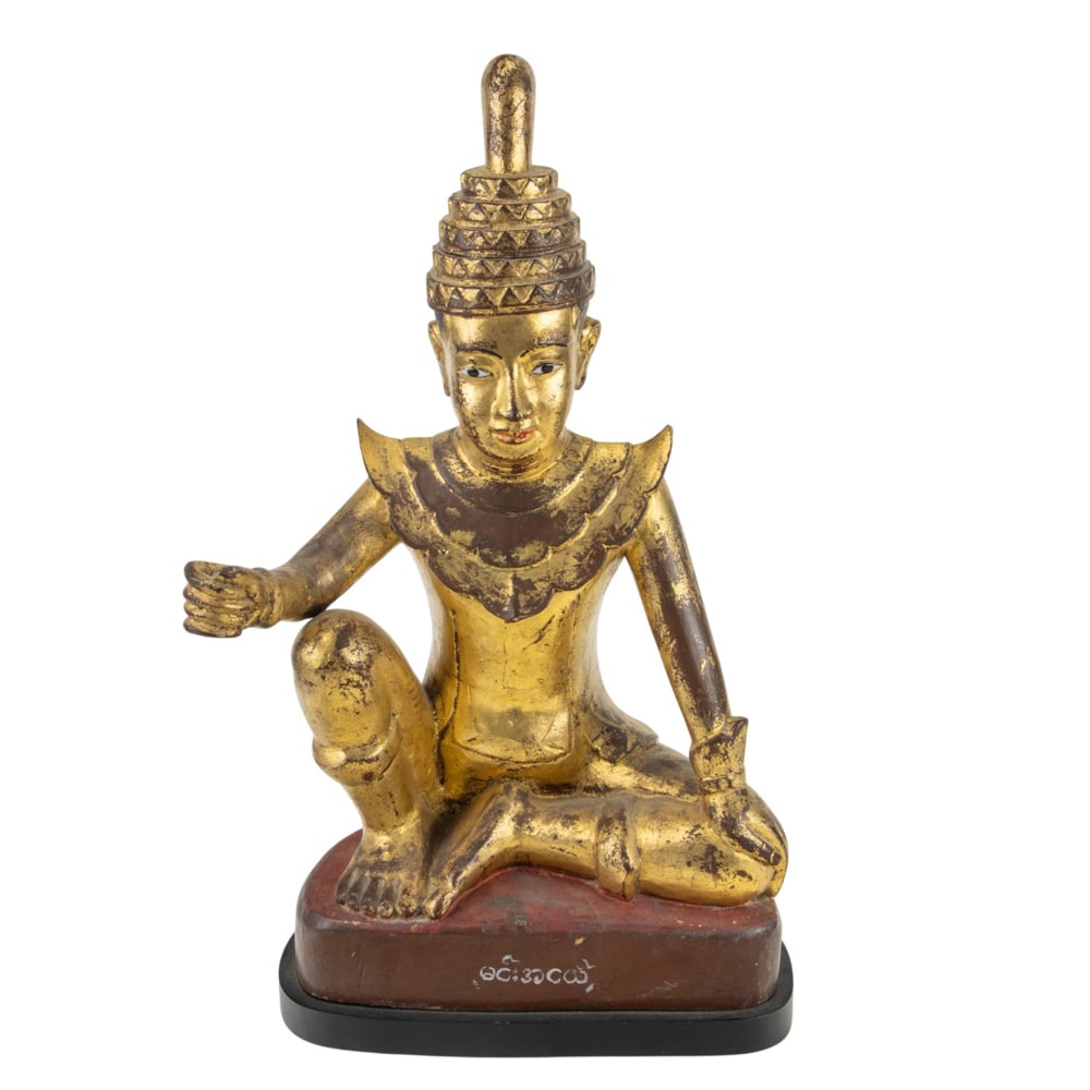 A Burmese gilt lacquered wood figure (1 of 1)
