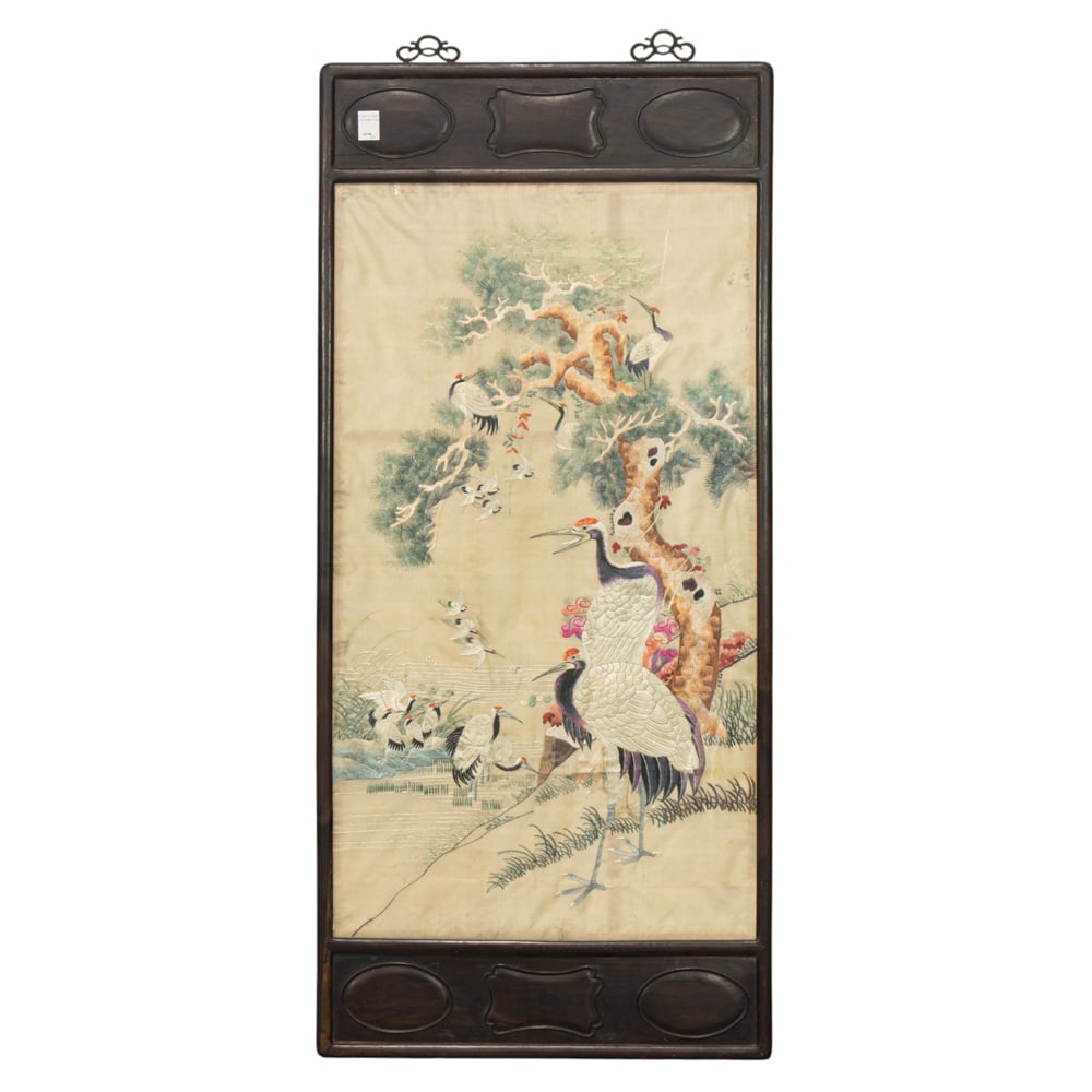 A Chinese embroidered silk panel (1 of 1)