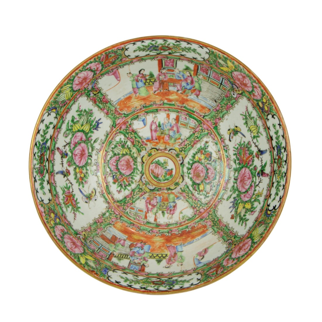 A Canton rose medallion punch bowl (1 of 1)