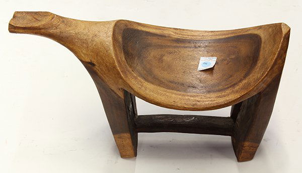 Mortlock Island (East Caroline Islands), Micronesia: Mortlock Island (East Caroline Islands), Micronesia zoomorphic carved coconut grater, Provenance: Collected in the 1960's while with the Peace Corps, 12"h x 21"w x 10"d