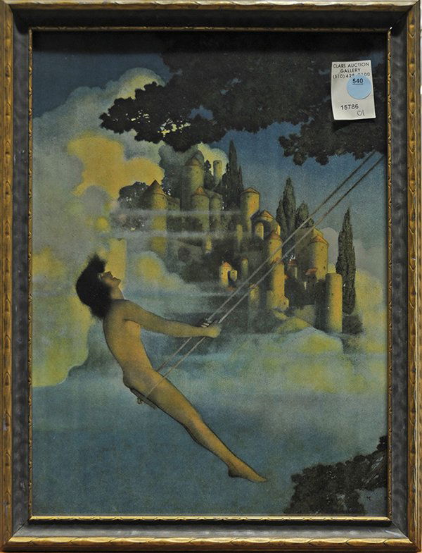 After Maxfield Parrish, The Dinkey-Bird: After Maxfield Parrish,''The Dinkey-Bird,'' chromolithograph, overall (with frame): 16.5"h x 12.5"w