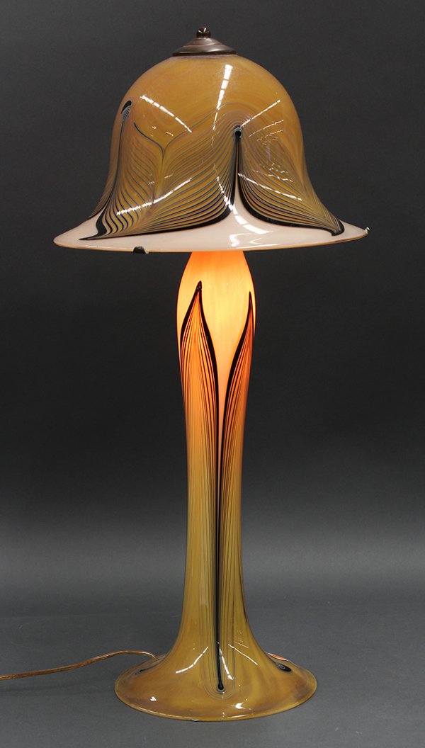 Blown glass table lamp
