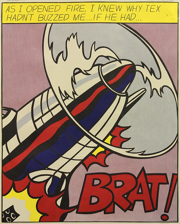 Prints, Roy Lichtenstein, As I Opened Fire: Roy Lichtenstein (American 1932-1997), "As I Opened Fire," 1966, triptych of 3 color offset lithographs, printed by Drukerij Luii + Co. (Amsterdam), published by the Stedlijk Museum, Netherlands, shee