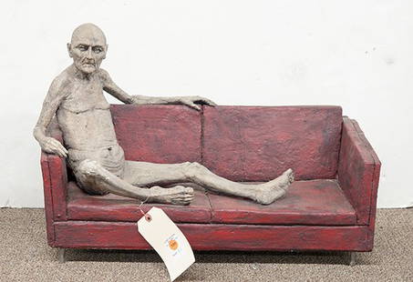 Ceramic Sculpture, Lars Calmar, The Sofa: Lars Calmar (Danish, b. 1968), The Sofa, painted ceramic sculpture, overall: 17"h x 26"w x 14"d. Provenance: Property of the Marquis C. Landrum Trust donated to The Montclair Foundation for support of