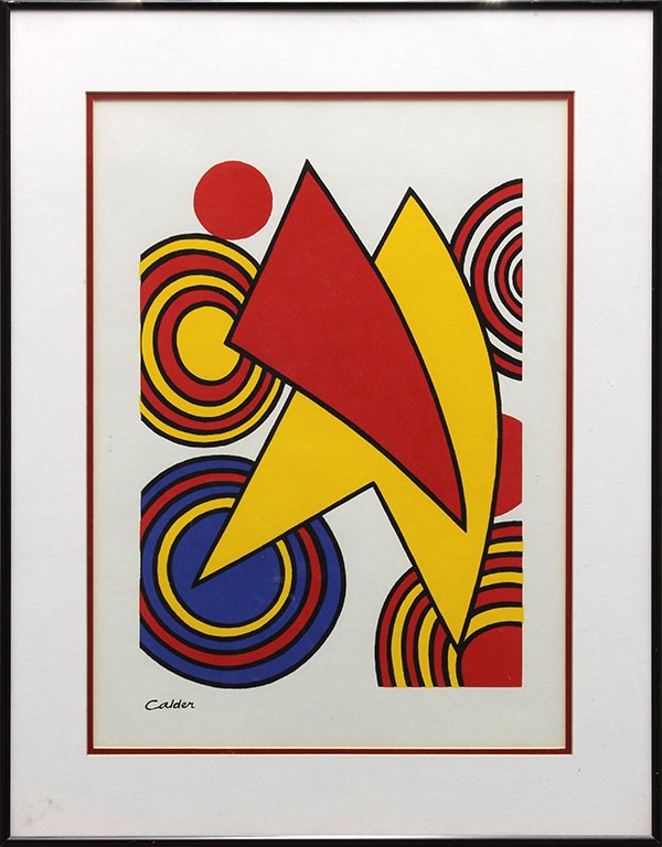 Print, After Alexander Calder, Yellow, Red, and Blue: After Alexander Calder (American, 1898-1976), Yellow, Red, and Blue, lithograph, plate signed lower left, overall: 28.5"h x 22.25"w