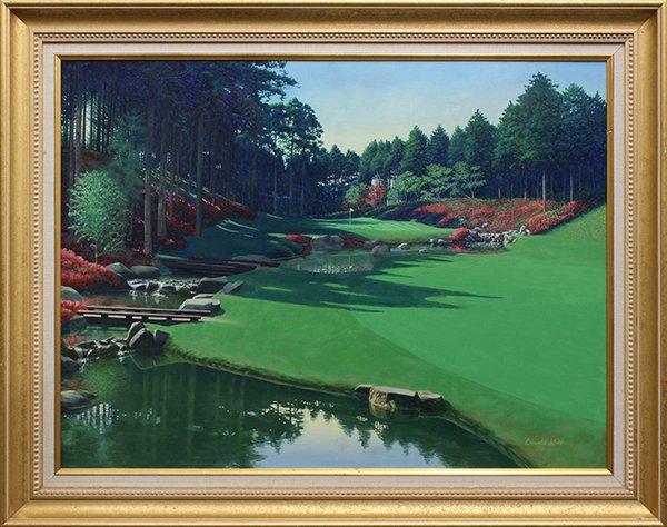 Painting, Donald Moss, Approaching the Green: Donald Moss (American, 1920-2010), Approaching the Green, oil on board, signed lower right, overall: 31"h x 39.5"w