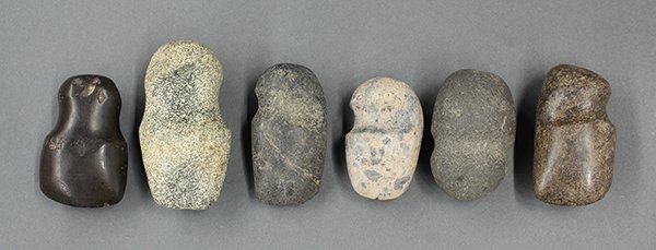Prehistoric Northern Mexico/Arizona/South West US axes: (lot of 6) Prehistoric Northern Mexico/Arizona/South West United States axe heads, largest: 3.5"l. Provenance: Property from the collection of the Dr. Mary Anne Warren Estate