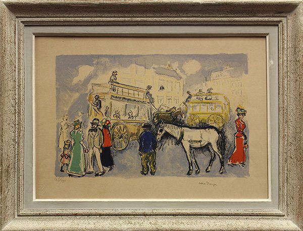 Print, Kees van Dongen, Place Pigalle: Kees van Dongen (Dutch, 1877-1968), "Place Pigalle," c. 1950, color lithograph, e265/290, image: 10.75"h x 17"w, overall (with frame): 20"h x 26"w. Reference: Juffermans, JL-23