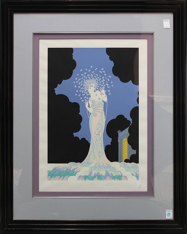 Print, Erte, Fantasia: Erte (Romain de Tirtoff) (Russian/French/American, 1892-1990), "Fantasia," serigraph, pencil signed lower right, edition 297/300 within lower margin, overall: 46"h x 37". Note: Sold on behalf of the B