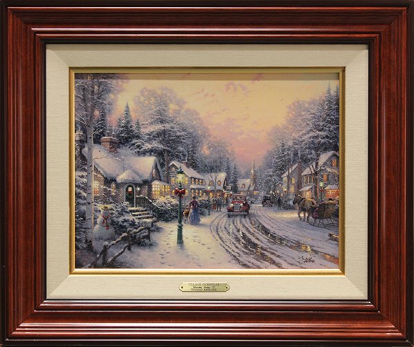 Giclee, Thomas Kinkade, Village Christmas: Thomas Kinkade (Californian, 1958-2012), "Village Christmas," giclee, signed lower right, edition 1698/2450, overall: 20.25"h x 24.5"w
