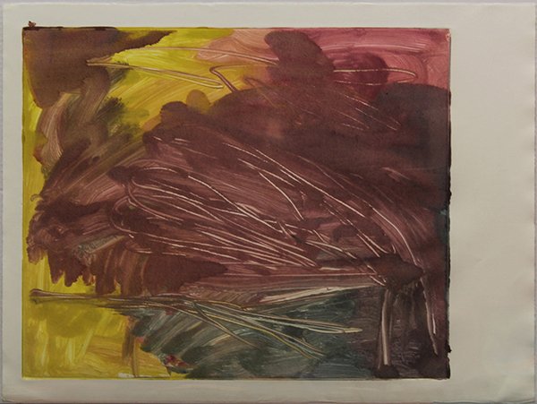 Works on paper, Phe Ruiz: (lot of 4) Phe Ruiz (American, b. 1965), Color Field Abstracts in Green +Yellow and Pink, monotypes, unsigned, sheets (unframed): 22.25''h x 29.75''h