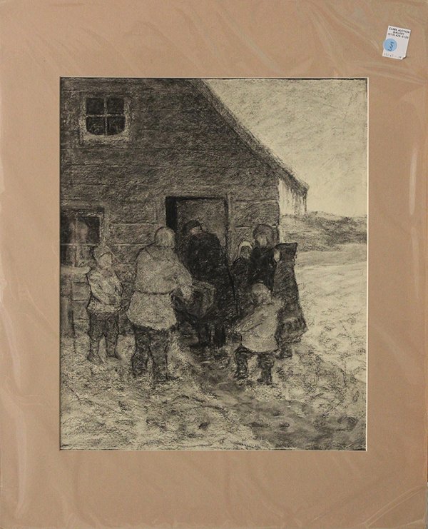 Figurative Drawings: (lot of 4) Continental School (20th century), Figure Studies, charcoal on paper, unsigned, largest overall (unframed): 24.25''h x 30''w
