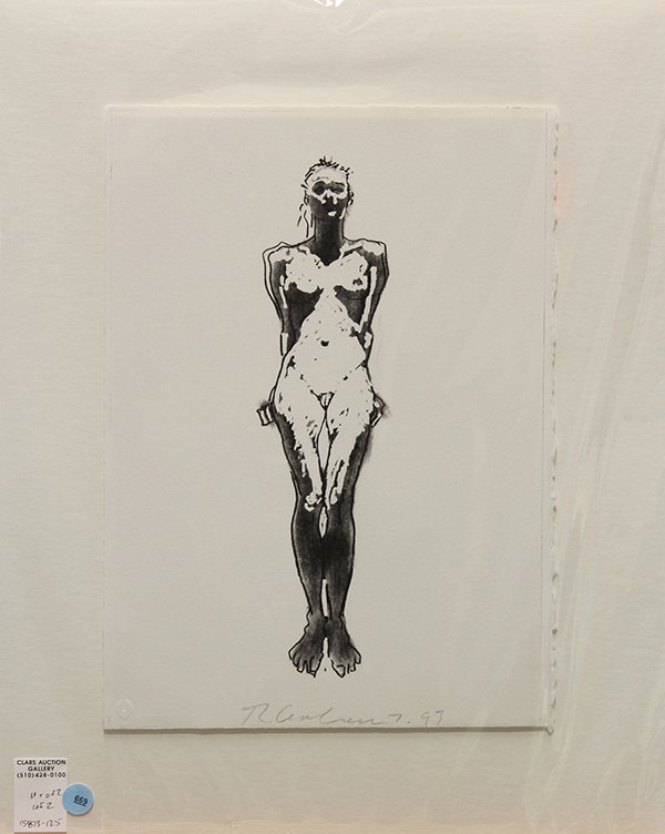 Prints, Robert Graham: (lot of 2) Robert Graham (Mexican/American, 1938-2008), Untitled (1993) / Untitled (1993) lithographs, each signed and dated lower center, blind stamp lower lefts, sheets: 15''h x 10.75''w, overalls (