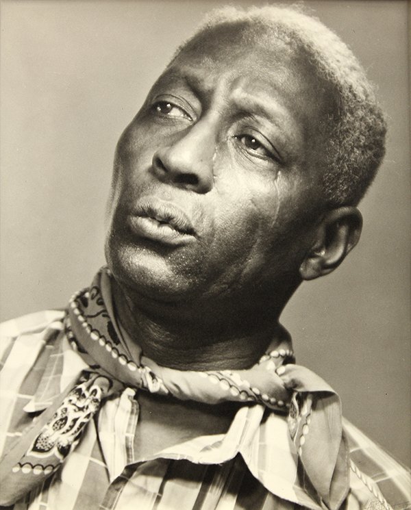 Photograph, Berenice Abbott, Leadbelly (Huddie: Berenice Abbott (American, 1898-1991), "Leadbelly (Huddie Ledbetter)," New York, 1944–45, vintage gelatin silver print, pencil signed and titled verso, pencil signed lower right, image: 14 x 11, ove