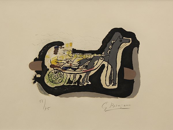 Print, Georges Braque, Gelinotte, 1960: Georges Braque (French, 1882-1963), "Gelinotte," 1960, color lithograph, pencil signed lower right, edition 58/75, Arches watermark, printed by Mourlot, Paris, published by Maeght, Paris, image: 9"h x