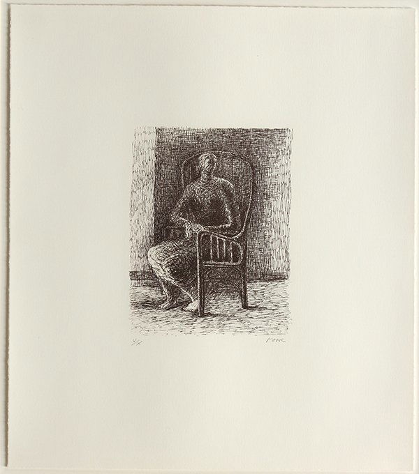 Print, Henry Moore: Henry Moore (British, 1898-1986), "Seated Figure V," 1974, lithograph on brown TH Saunders paper, signed in pencil lower right, edition 5/10 (aside from the edition of 50), published and printed by th