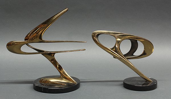Sculptures, Bob Bennett/Bennett Brothers: (lot of 2) Bob Bennett/Bennett Brothers (American, 20th century), "Passages," (1986) / "Genesis" (1985), bronze sculptures, each signed and dated lower bottom, edition 18/50, and 45/150, overall: 12"h