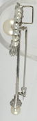 Vintage diamond, cultured pearl and 18k white gold broo - 3