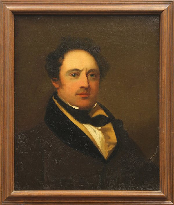 Painting, Continental School, Portrait of a Gentleman: Continental School (19th century), Portrait of a Gentleman, oil on canvas, unsigned, canvas: 24.25"h x 20.25"w, overall (with frame): 27.75"h x 23.5"w