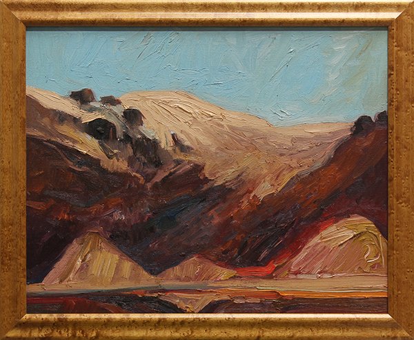 Paintings, Attributed to Lundy Siegriest...: (lot of 2) Attributed to Lundy Siegriest (American, 1925-1985), Abstract Landscapes, oils on canvas, unsigned, overalls each (with frames): 18.5"h x 22.5"w