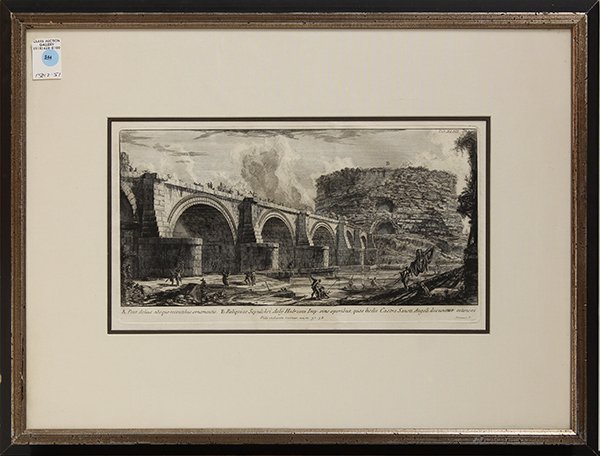 Print After Francesco Piranesi: After Francesco Piranesi (Italian, 1758-1810), Defending the Castle, engraving, overall (with frame): 20"h x 26.5"w