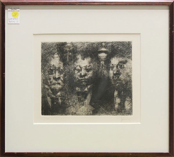 Print, Jack Levine, Sweet Bye and Bye: Jack Levine (American, b. 1915), Sweet Bye and Bye, 1980, drypoint and mezzotint etching on paper, pencil signed lower right, edition 12/100, George Krevsky Gallery, San Francisco, CA, DC Moore Galler
