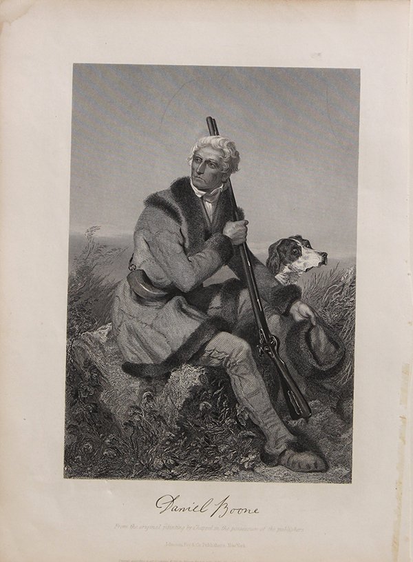 Vintage prints: (lot of 12) Various prints, including: a vintage Coca-Cola advertisement ''Enjoy Thirst--After Walking, After Shopping,'' a portrait of ''Daniel Boon,'' various American and European landscapes, and g