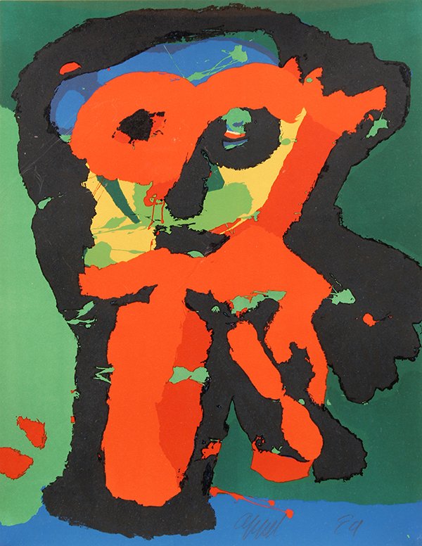 Print, Karel Appel, Owl: Karel Appel (Dutch, 1292-2006), Abstract Owl, serigraph, pencil signed lower center, sheet: 25.5"h x 19.5"w, overall: 34.75"h x 28.25"w