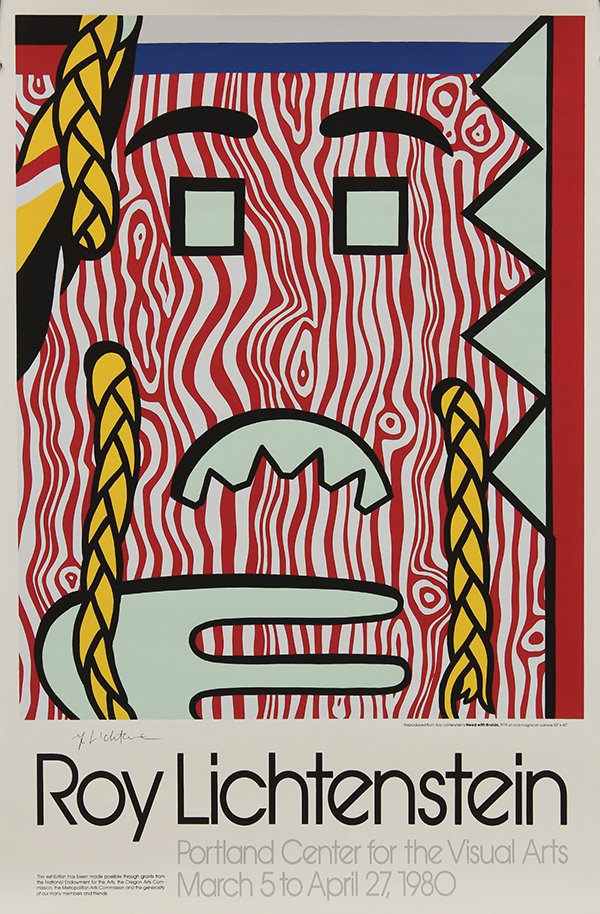 Roy Lichtenstein and James Rosenquist exhibition: (lot of 2) Roy Lichtenstein (American, 1923-1997), "Roy Lichtenstein- Portland Center for the Visual Arts," 1980, and James Rosenquist (American, b. 1933), "Slush Thrust," 1970, color lithographs (exh